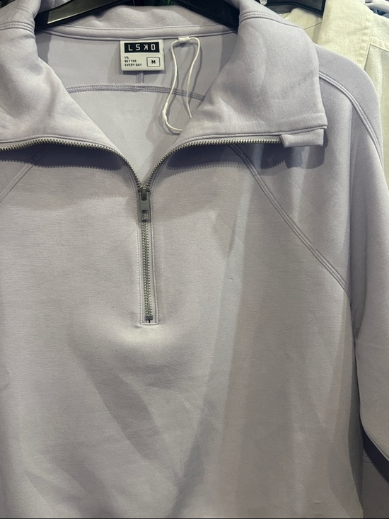 24. LSKD • $110 Elevate SoftTouch 1/2 Zip Sweater - light purple PTP 25” ++ - Picture 5 of 6